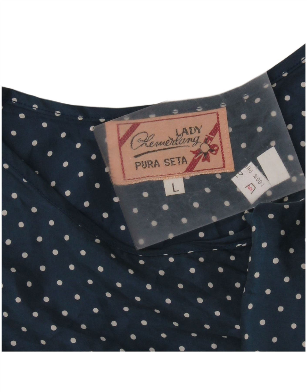 Blusa feminina VINTAGE sem mangas cortadas Reino Unido 14 grande azul marinho manchado