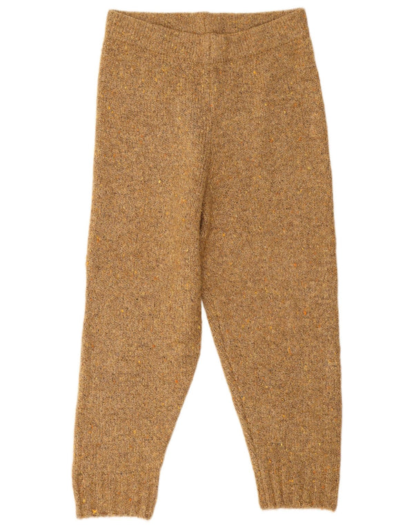 Zara Womens Capri Calças de treino Joggers UK 14 Grande Bege Poliéster