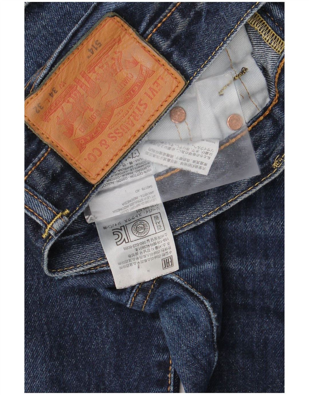 Levi's Masculino 514 Straight Jeans W34 L32 Azul Marinho Algodão