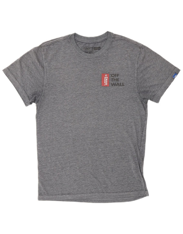 Camiseta VANS masculina personalizada com ajuste gráfico top pequeno algodão manchado cinza