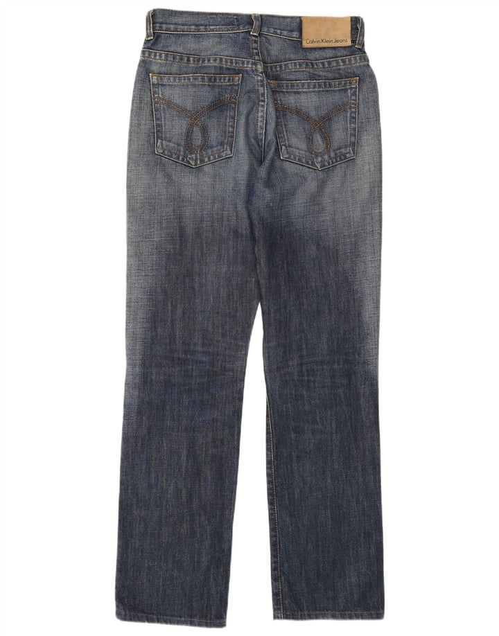 Calça jeans reta masculina Calvin Klein W28 L30 azul algodão