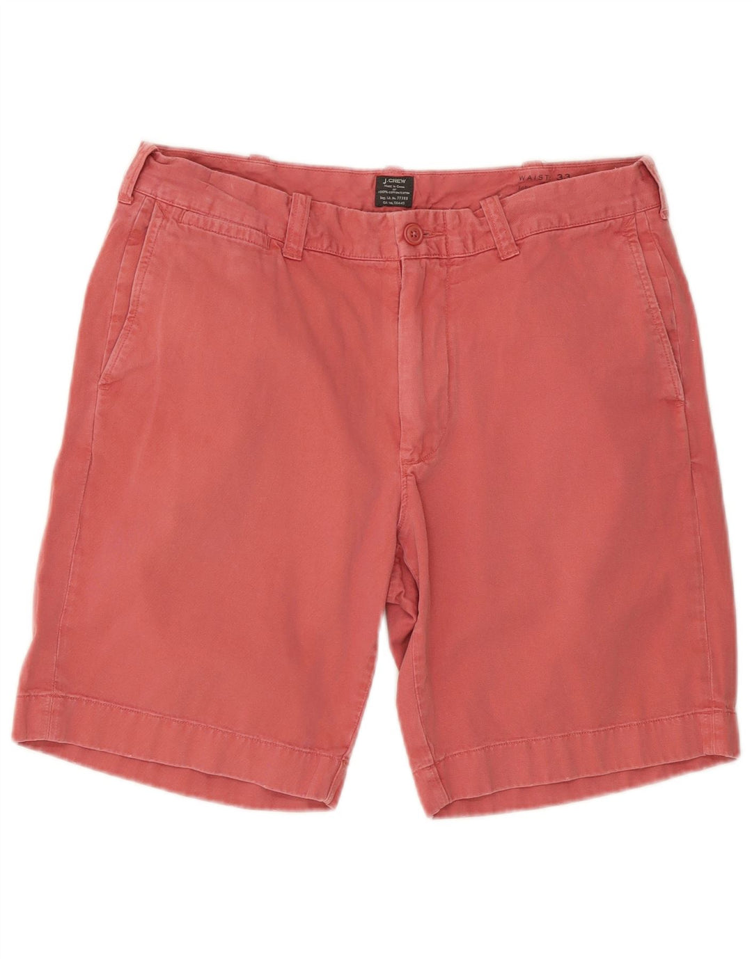J. CREW Mens Chino Shorts W33 Médio Algodão Vermelho
