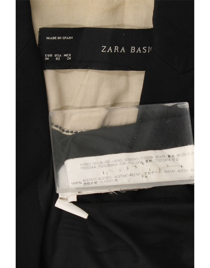 Jaqueta blazer feminina Zara com 1 botão EU 34 2XS acetato preto