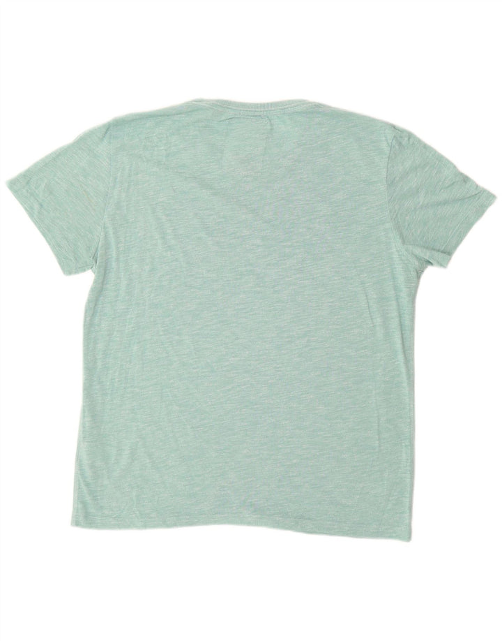 SUPERDRY Mens Graphic T-Shirt Top XL Blue Cotton