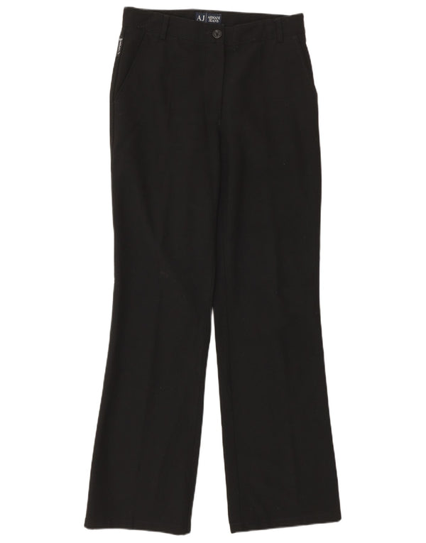 Armani Jeans Mulher Bootcut Chino Calças Reino Unido 8 Pequeno W26 L29 Preto Clássico