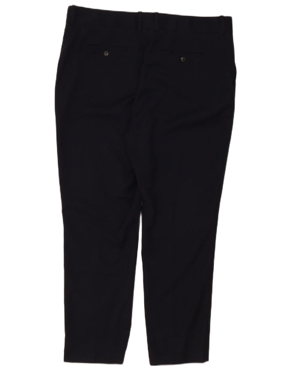 Calça casual feminina Reiss Slim Fit Reino Unido 18 XL W40 L29 Lã Preta