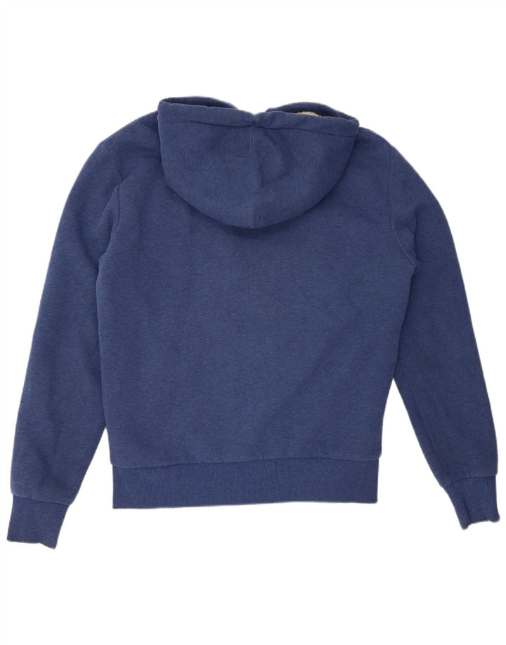 Suéter masculino Superdry com capuz e zíper pequeno azul algodão