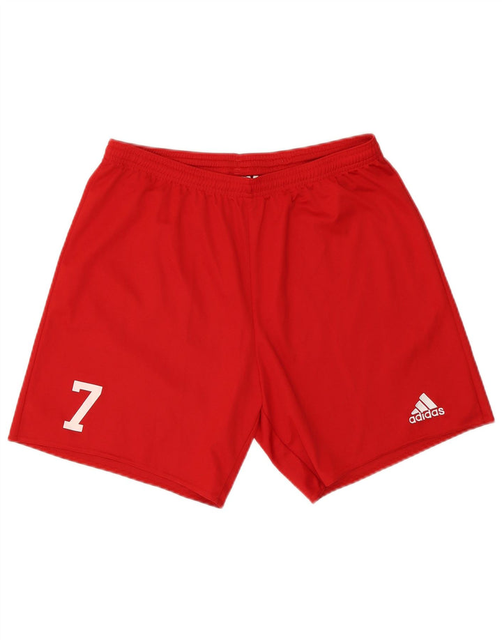 Adidas Mens Climalite Graphic Sport Shorts Grande Poliéster Vermelho