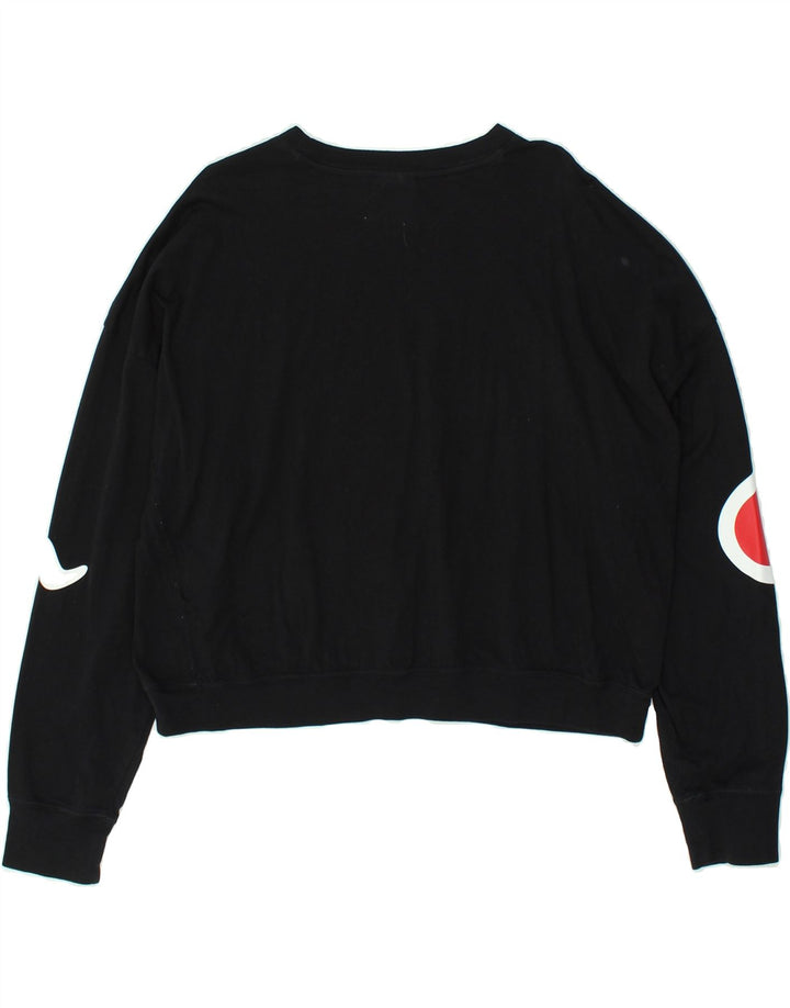 CHAMPION Suéter feminino com estampa gráfica UK 14 algodão preto médio