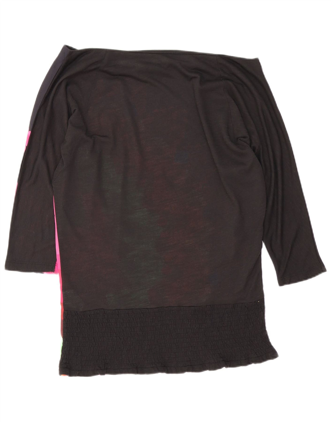 Desigual Top feminino com estampa oversized sem ombros Reino Unido 10 pequeno preto