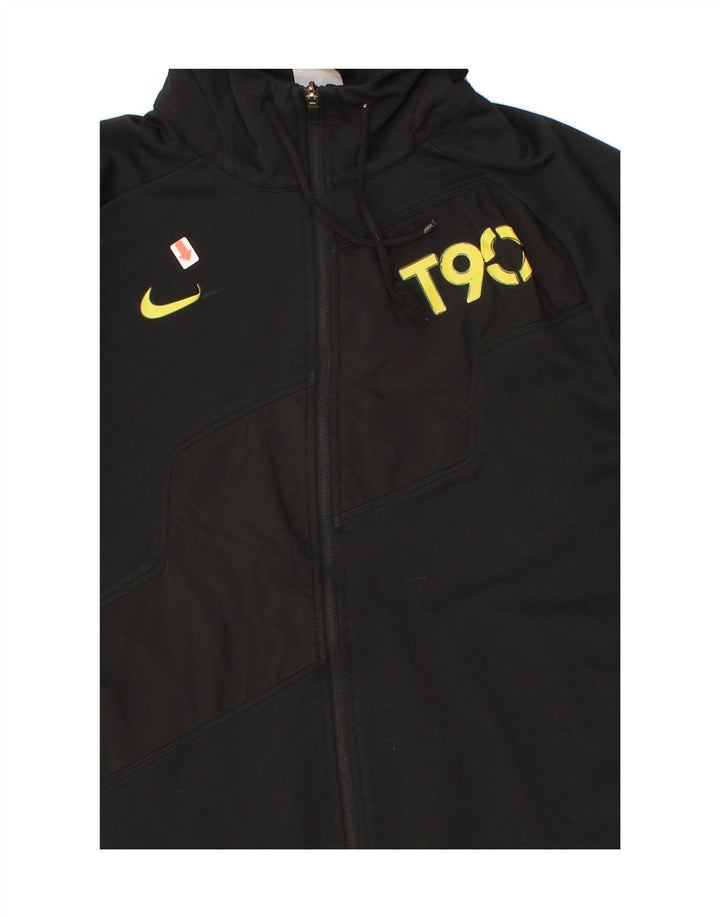 NIKE Mens Graphic Zip Hoodie Sweater Large Black Polyester Vintage Nike and Second-Hand Nike from Messina Hembry 