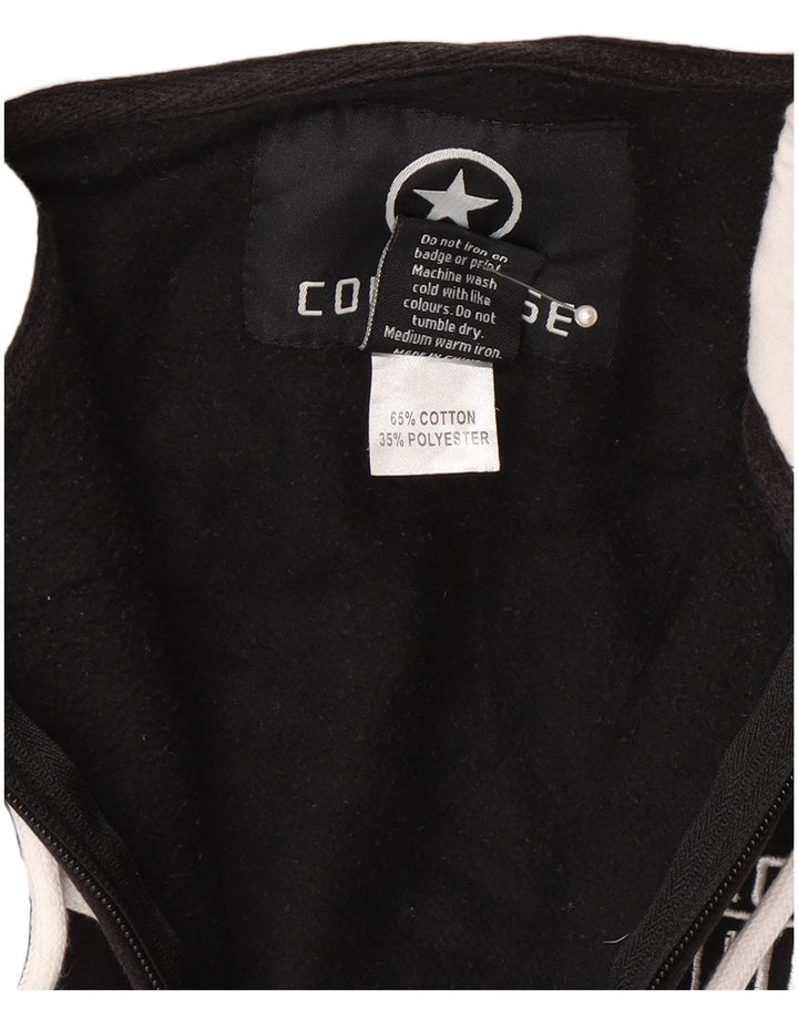 Suéter Converse masculino com capuz e zíper gráfico grande algodão preto