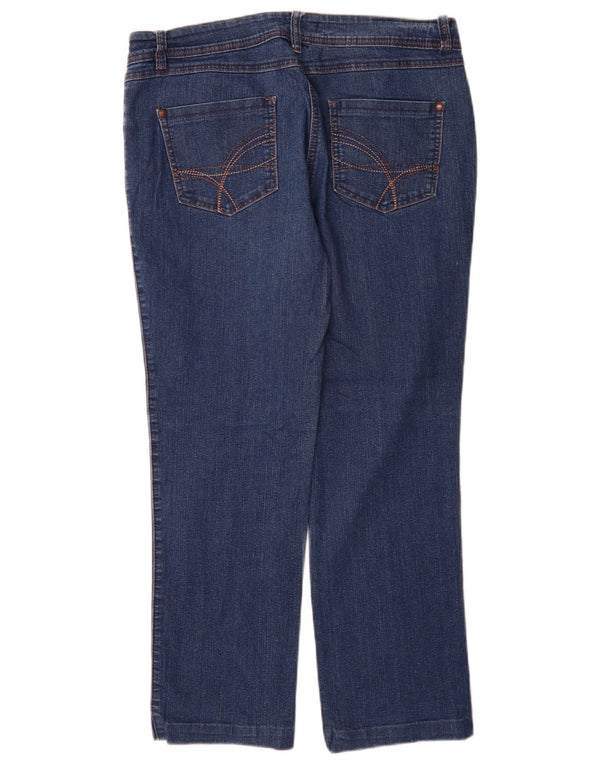 Calça jeans reta feminina M&Co Reino Unido 14 grande W32 L28 algodão azul
