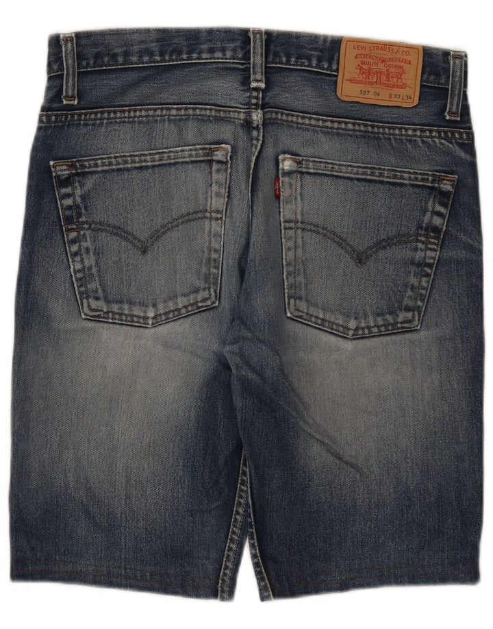 LEVI'S Masculino 507 Shorts Jeans W33 Médio Azul Algodão