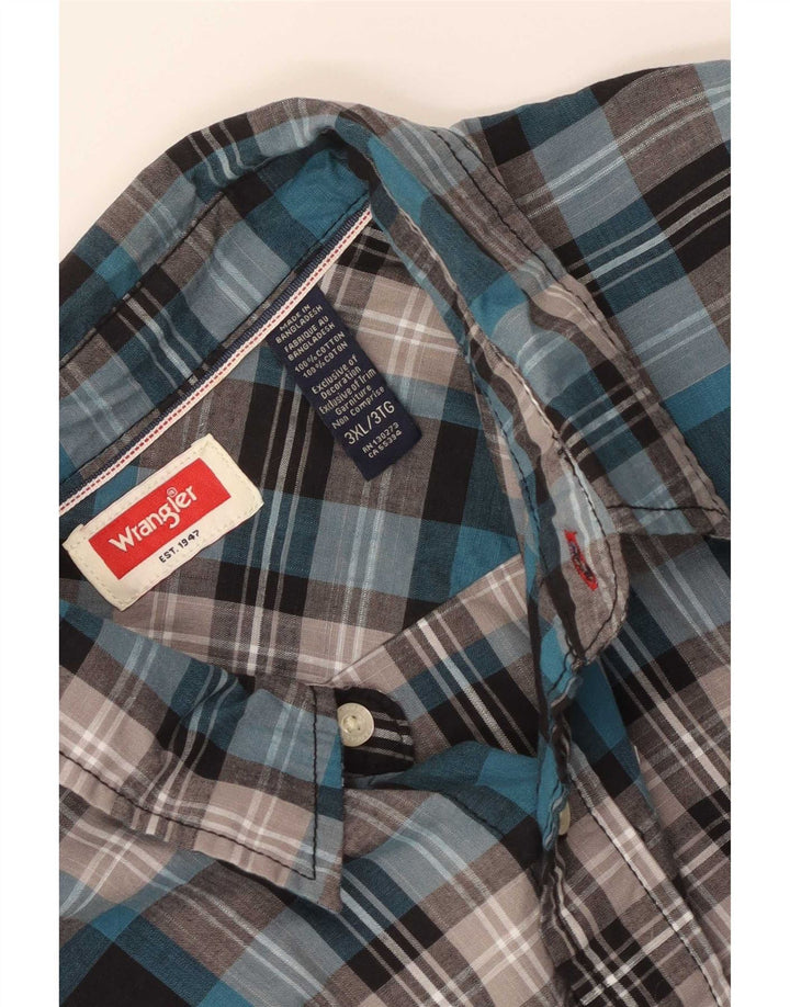 Camisa masculina Wrangler 3XL algodão xadrez azul