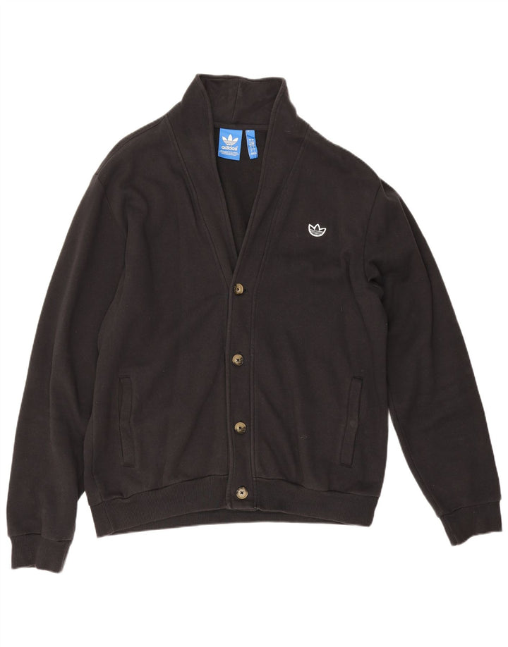 Adidas Mens Treino Top Jaqueta Grande Algodão Preto