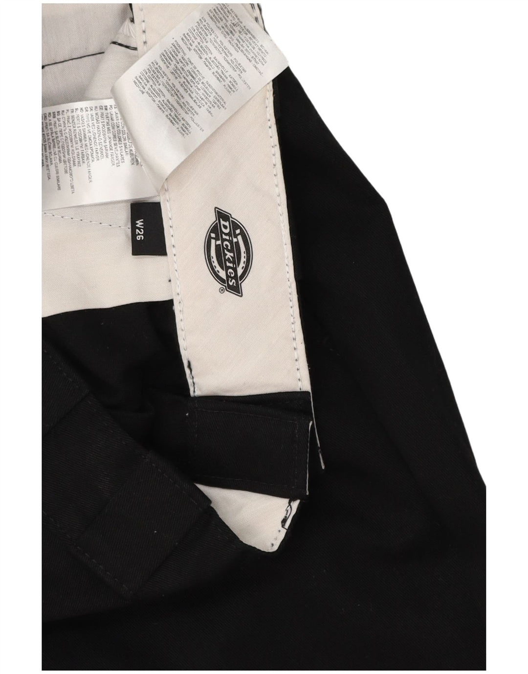 Calças Chino retas masculinas Dickies W26 L29 poliéster preto