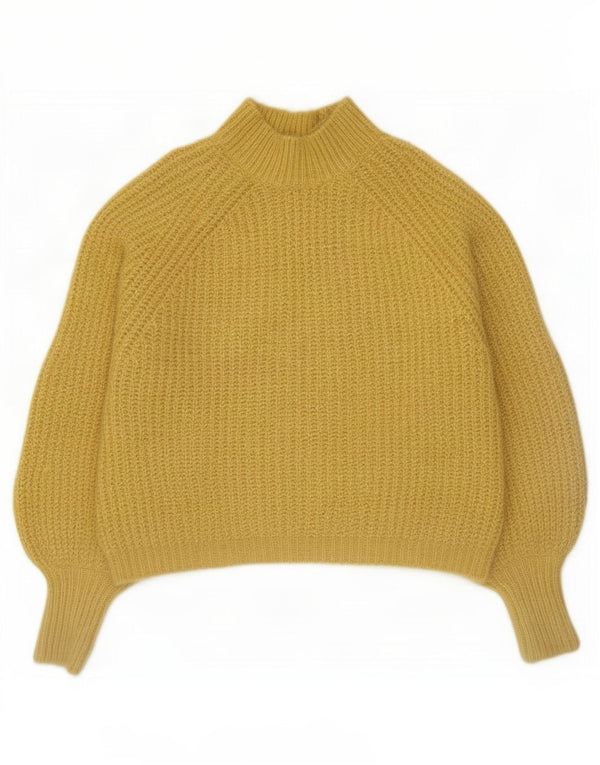 Suéter Zara feminino com gola tartaruga Reino Unido 18 XL amarelo poliéster