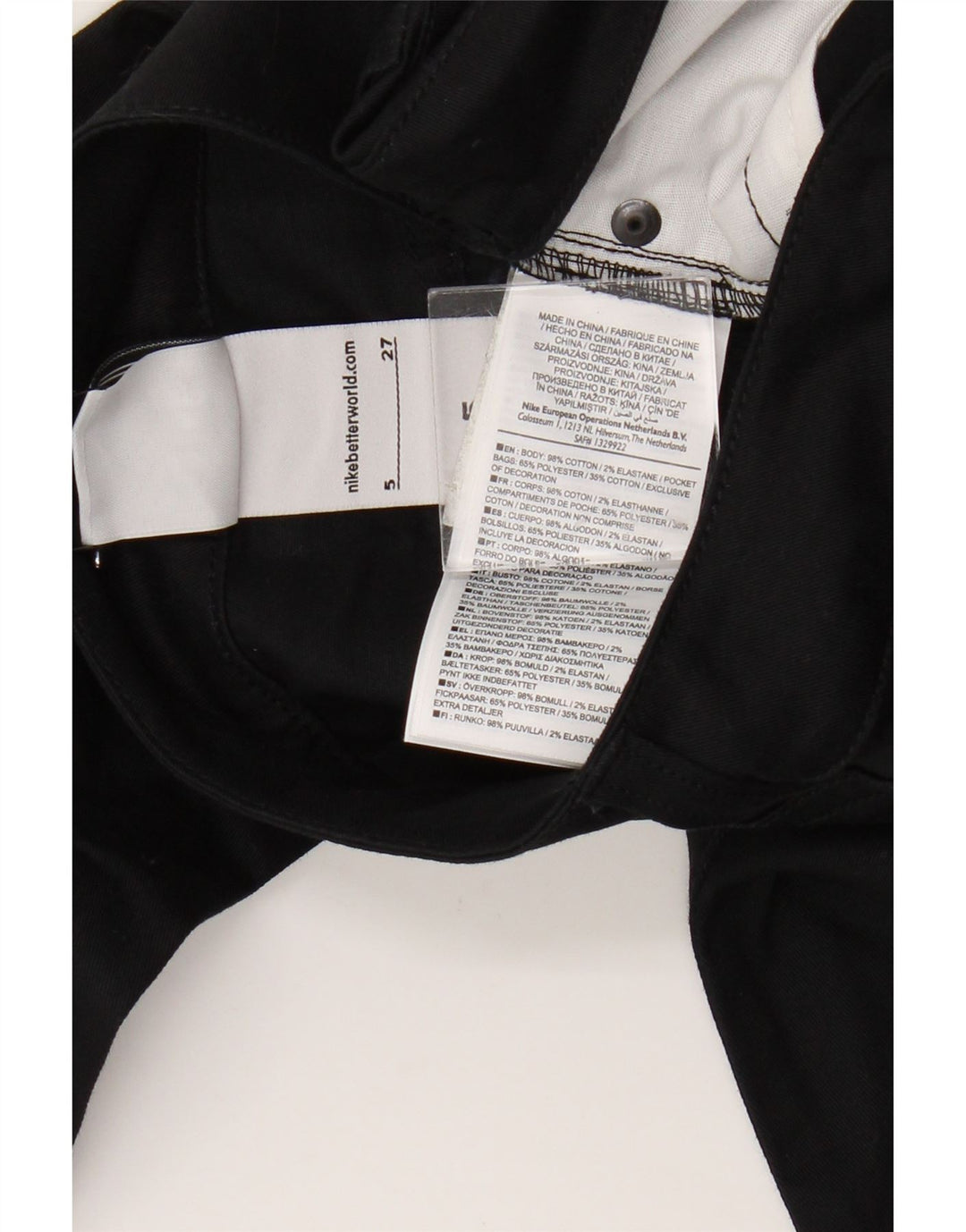 Calça jeans skinny feminina Nike W27 L32 algodão preto