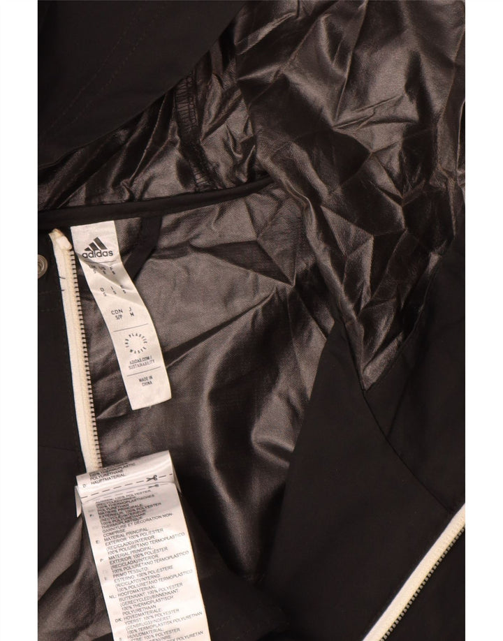 Adidas Mens Hooded Rain Jacket UK 36 Pequeno Poliéster Preto