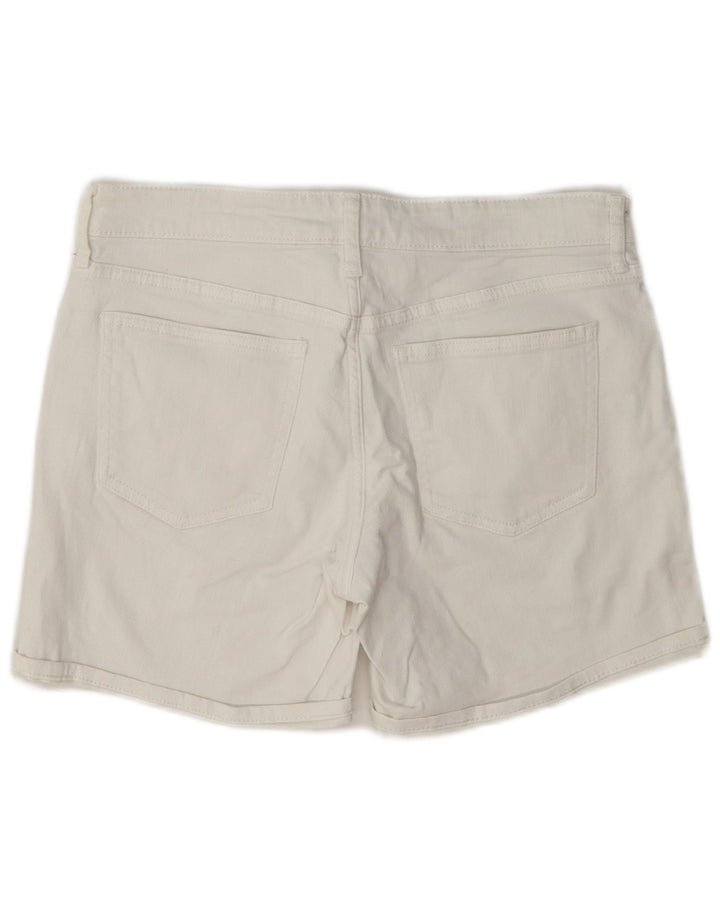 Shorts jeans feminino regular padrão Gap W28 algodão branco médio