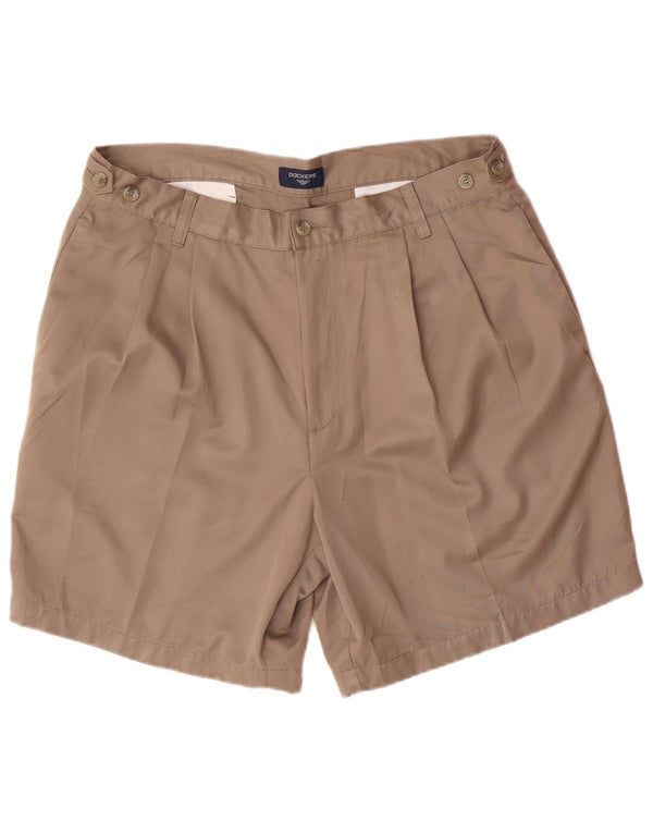 DOCKERS Masculino Pegged Chino Shorts W36 Grande Poliéster Marrom