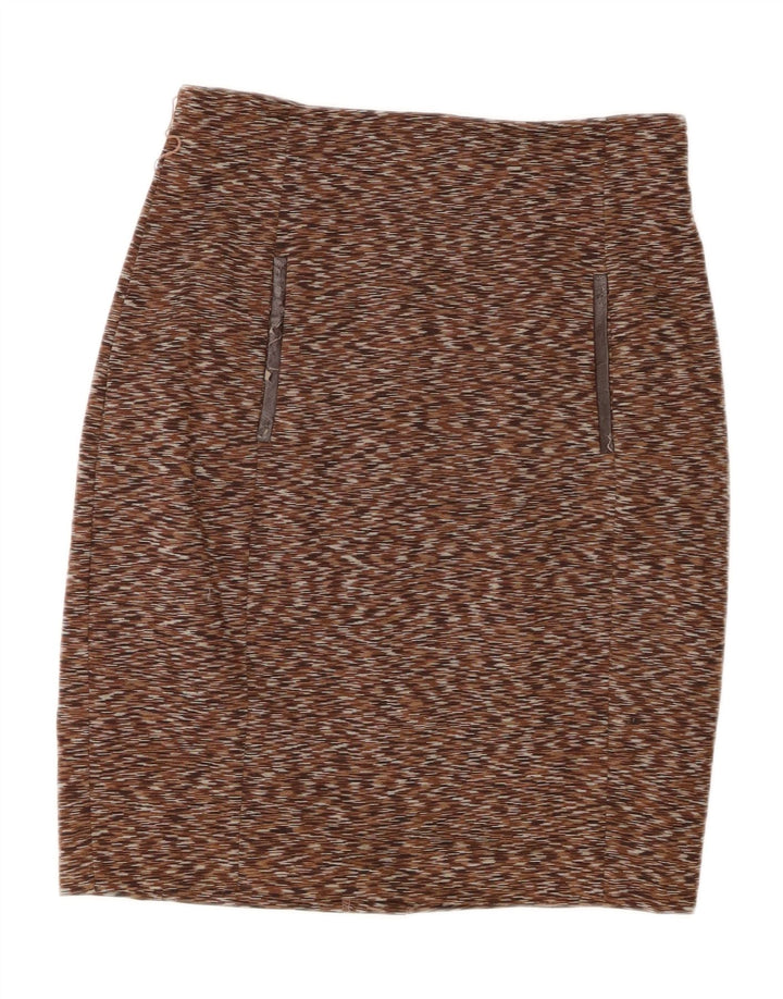 Saia lápis feminina CALVIN KLEIN grande W32 poliéster manchado marrom