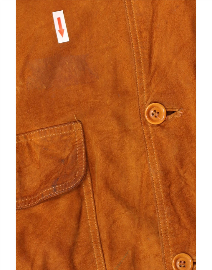 Jaqueta bomber masculina de camurça Harry&Moore EU 56 3XL couro bege
