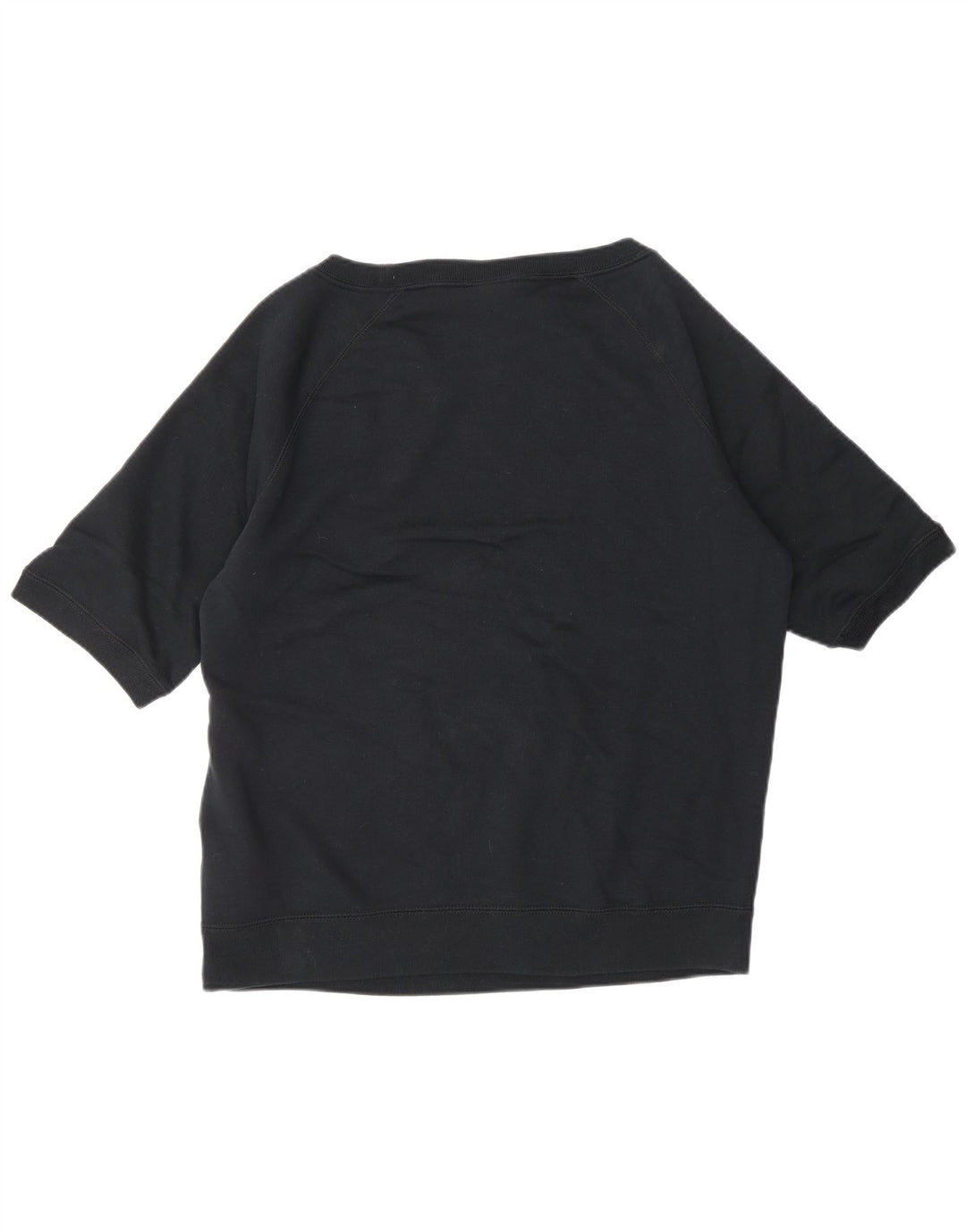 NIKE feminino manga curta moletom jumper UK 16 grande algodão preto