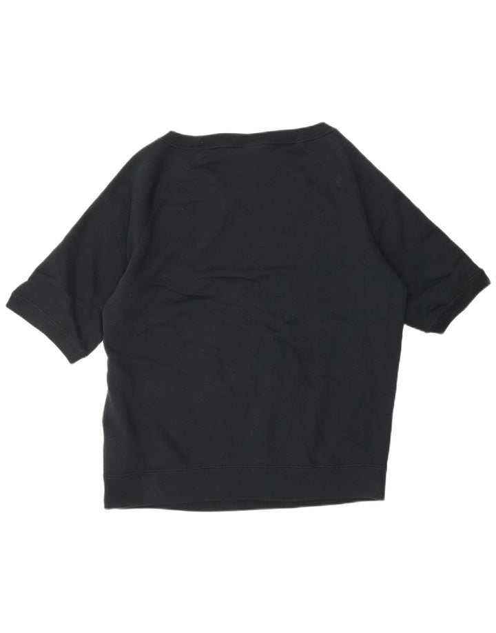 NIKE feminino manga curta moletom jumper UK 16 grande algodão preto