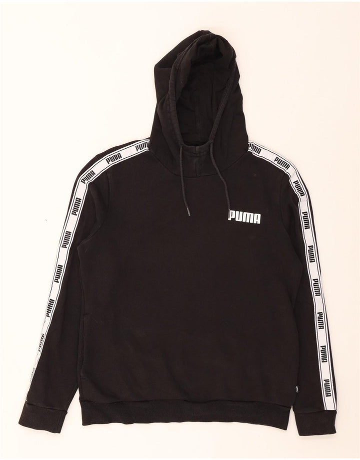 PUMA feminino gráfico moletom com capuz Reino Unido 16 grande preto colorblock algodão