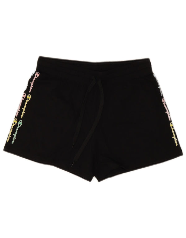 Shorts esportivos gráficos femininos Champion UK 14 grande algodão preto