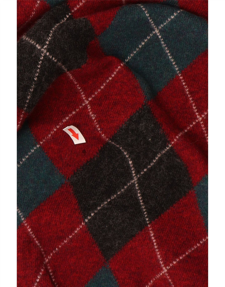 Suéter masculino Rian Rucci com gola redonda IT 56 XL vermelho Argyle/Diamante