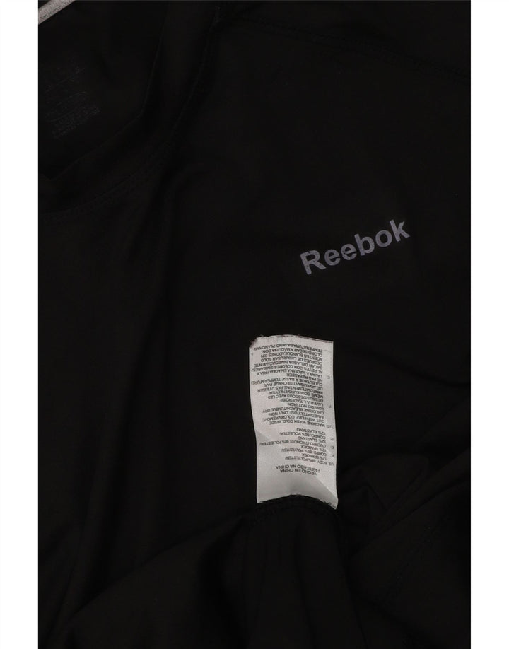 Reebok Mens Top Manga Longa Pequeno Poliéster Preto