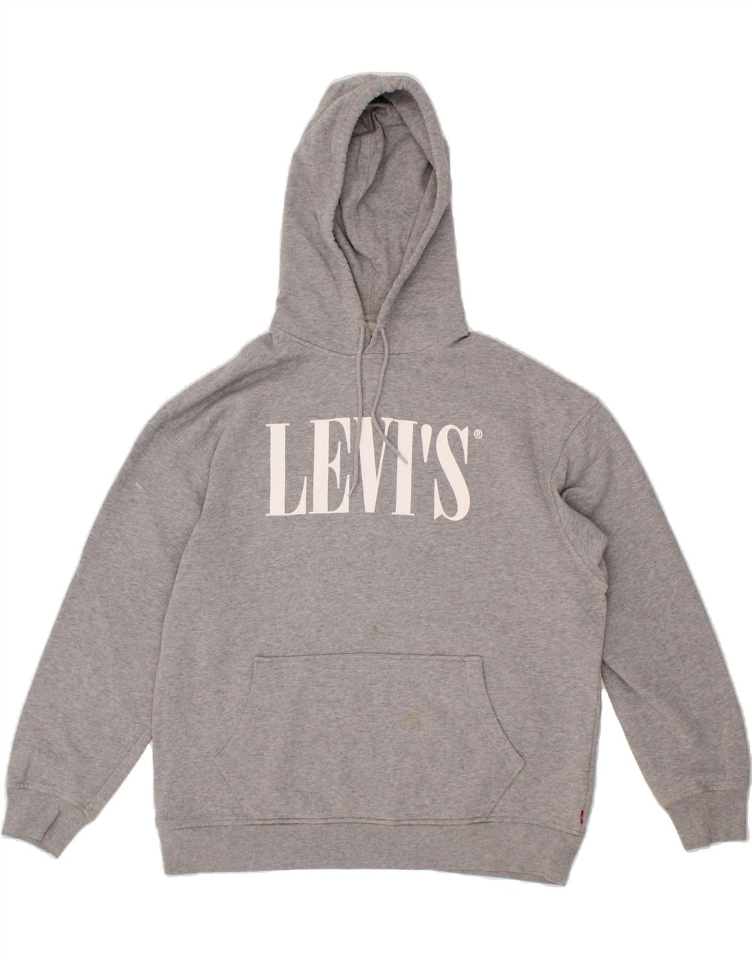 LEVI'S Mens Relaxed Fit Graphic Hoodie Jumper Medium Grey Cotton Vintage Levi's and Second-Hand Levi's from Messina Hembry 