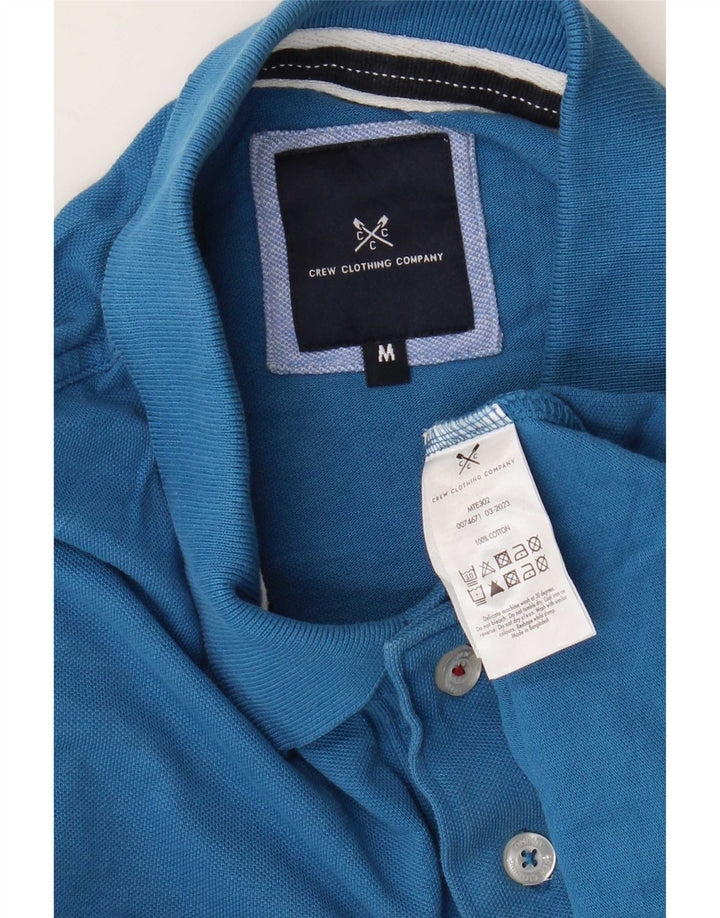 Camisa polo masculina Crew Clothing algodão azul médio