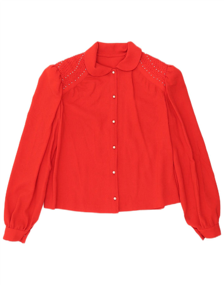 Blusa feminina vintage VINTAGE UK 12 vermelho médio