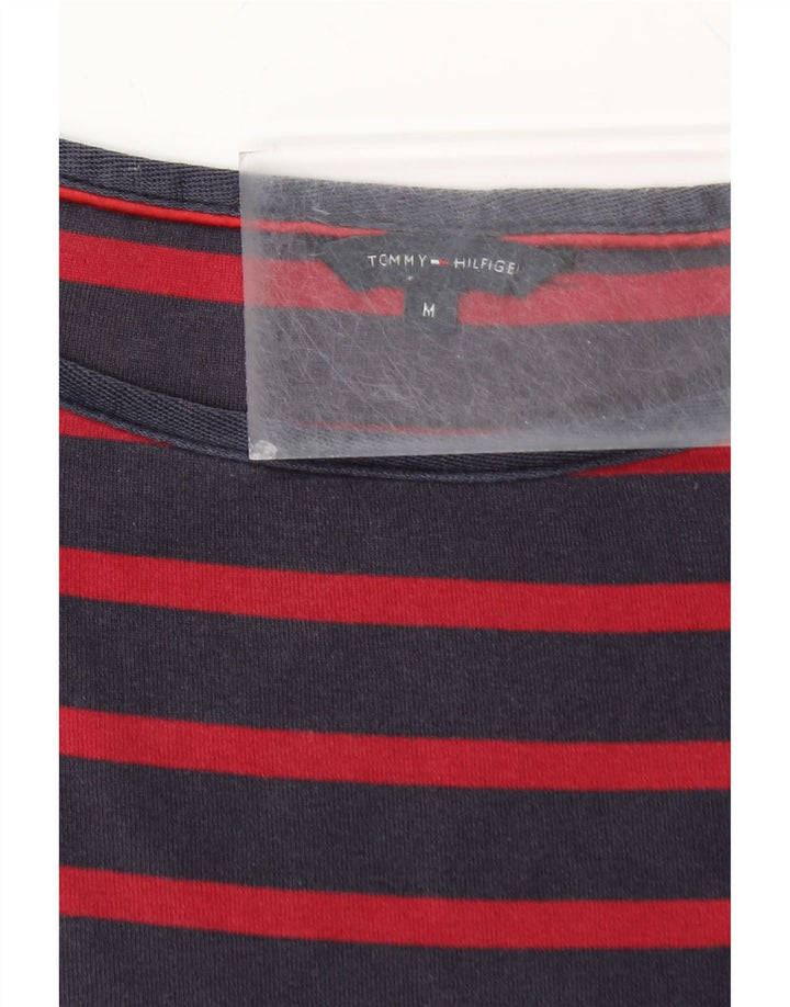 TOMMY HILFIGER Womens Top 3/4 Sleeve UK 12 Medium Navy Blue Striped
