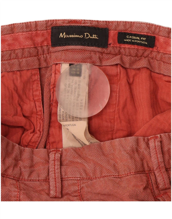MASSIMO DUTTI Masculino Casual Fit Calça Chino UE 42 Grande W32 L32 Vermelho