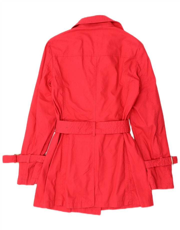 Trench Coat feminino BENETTON IT 40 pequeno algodão vermelho