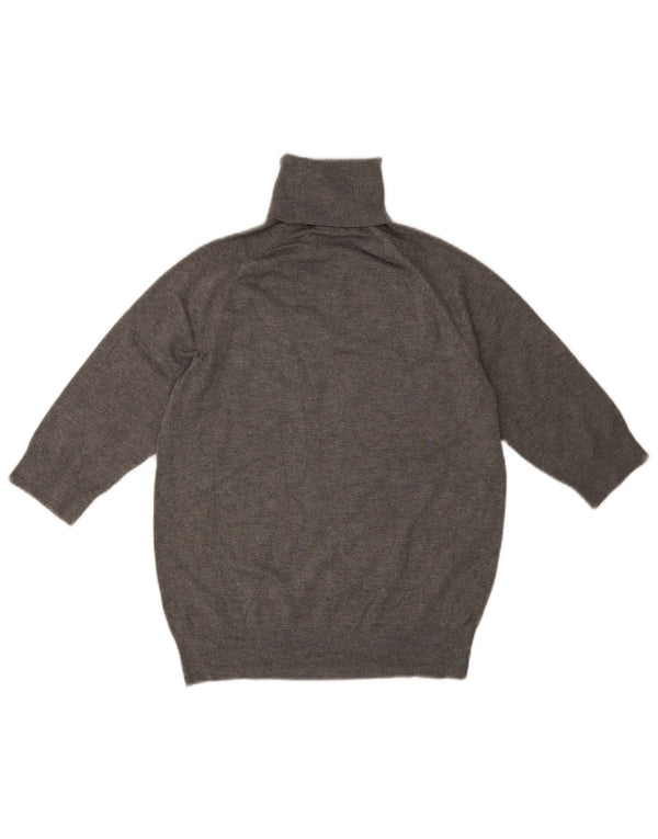 Suéter feminino Zara com manga 3/4 e gola redonda Reino Unido 12 cinza médio
