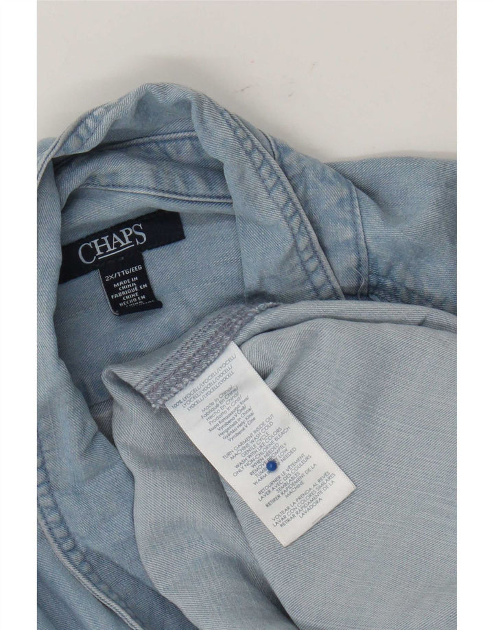 Camisa jeans feminina Chaps UK 20 2XL azul Lyocell