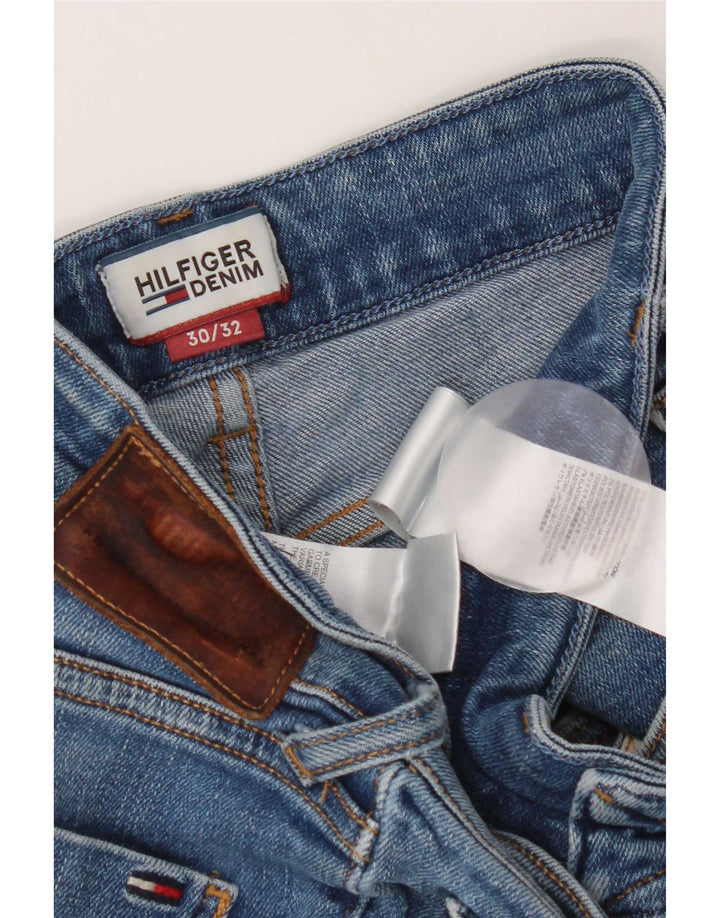Tommy Hilfiger Masculino Slim Jeans W30 L32 Azul Algodão