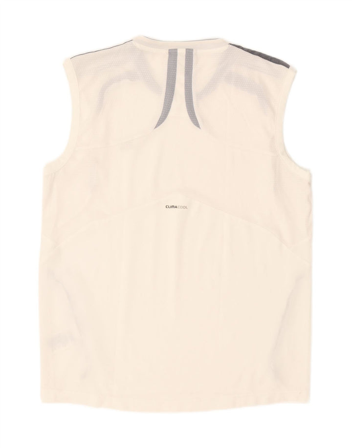 Adidas Mens Climalite Vest Top Grande Branco Colorblock Poliéster
