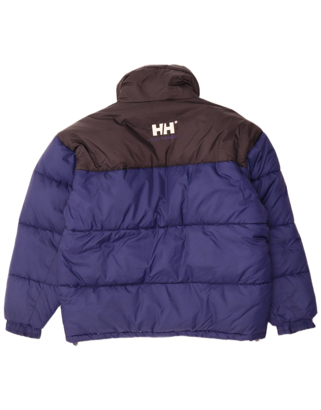 Jaqueta masculina acolchoada gráfica Helly Hansen Reino Unido 40 grande bloco colorido azul nylon