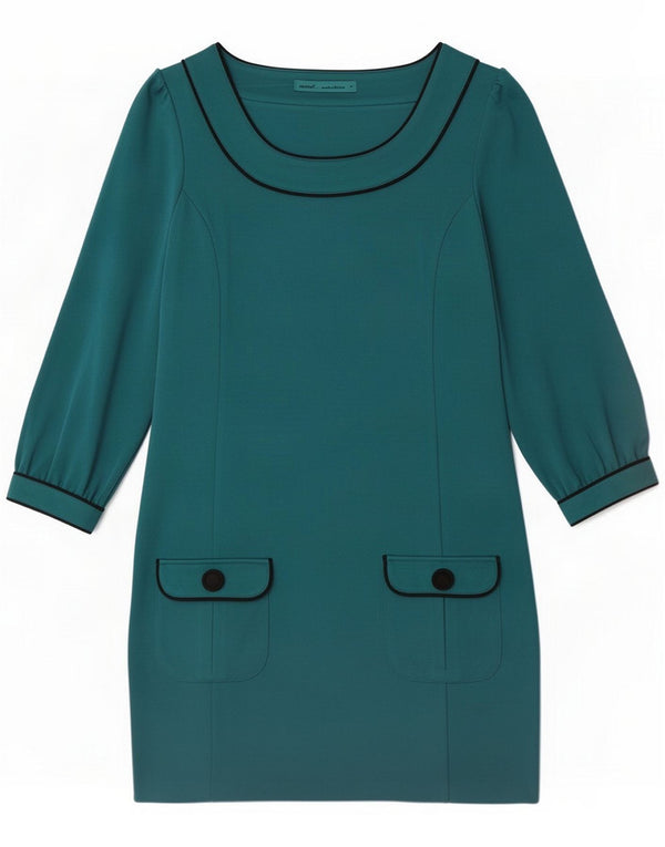 Próximo vestido feminino de manga 3/4 UK 12 poliéster verde médio