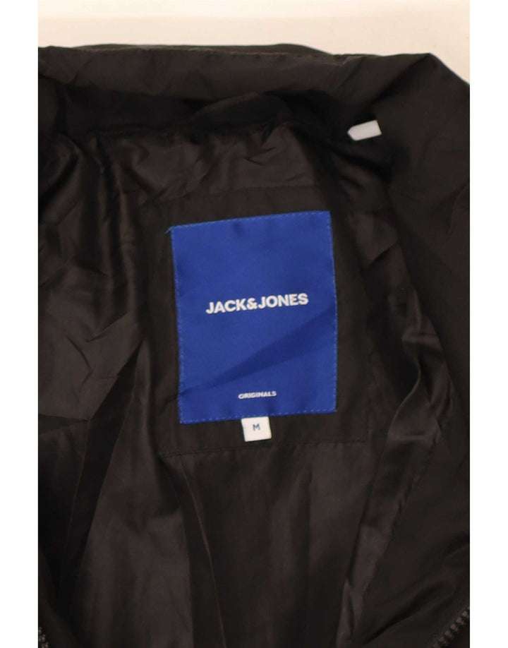 Jaqueta acolchoada masculina Jack & Jones UK 38 poliéster preto médio