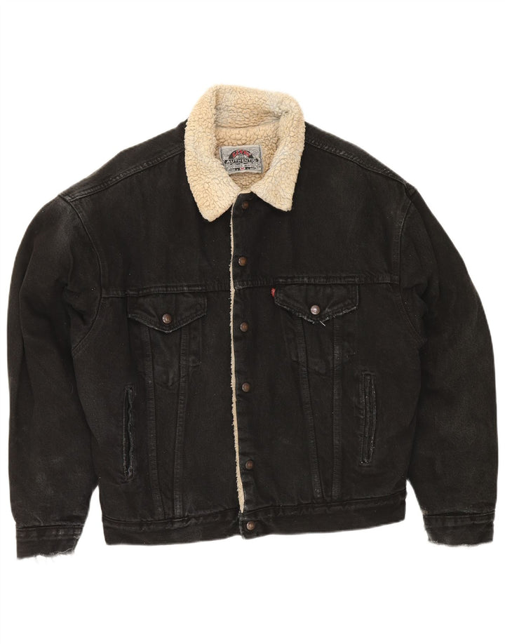 Jaqueta jeans masculina Levi's Sherpa UK 38 média preta