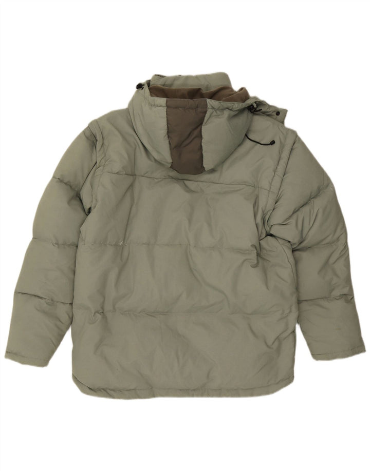 Jaqueta acolchoada com capuz masculina Fila UK 40 verde grande