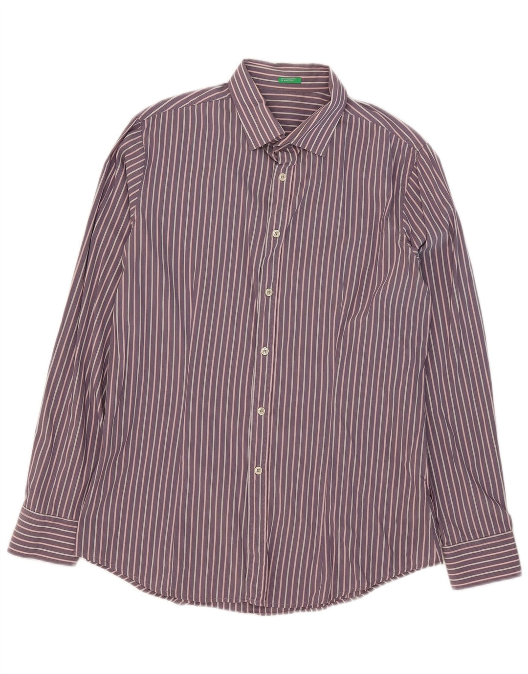 Camisa masculina Benetton XL algodão listrado roxo